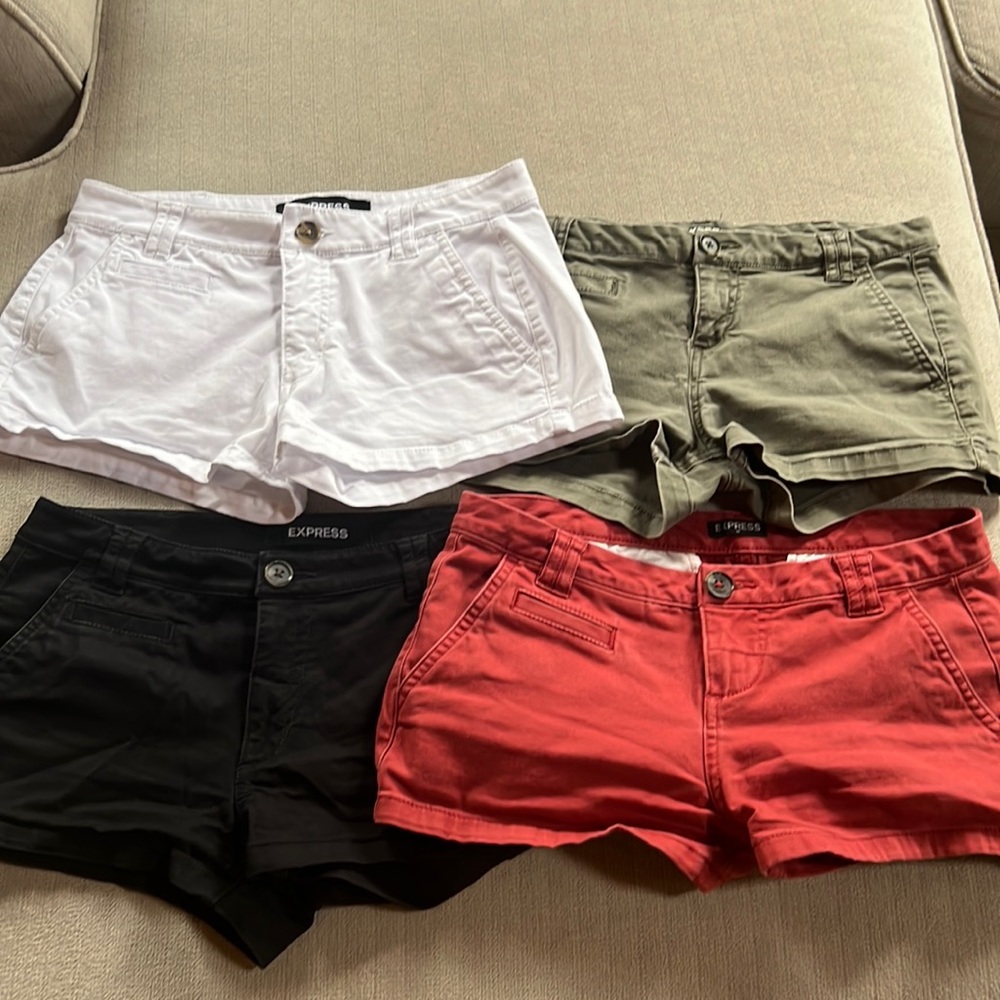 Express khaki chino shorts lot bundle Low rise.